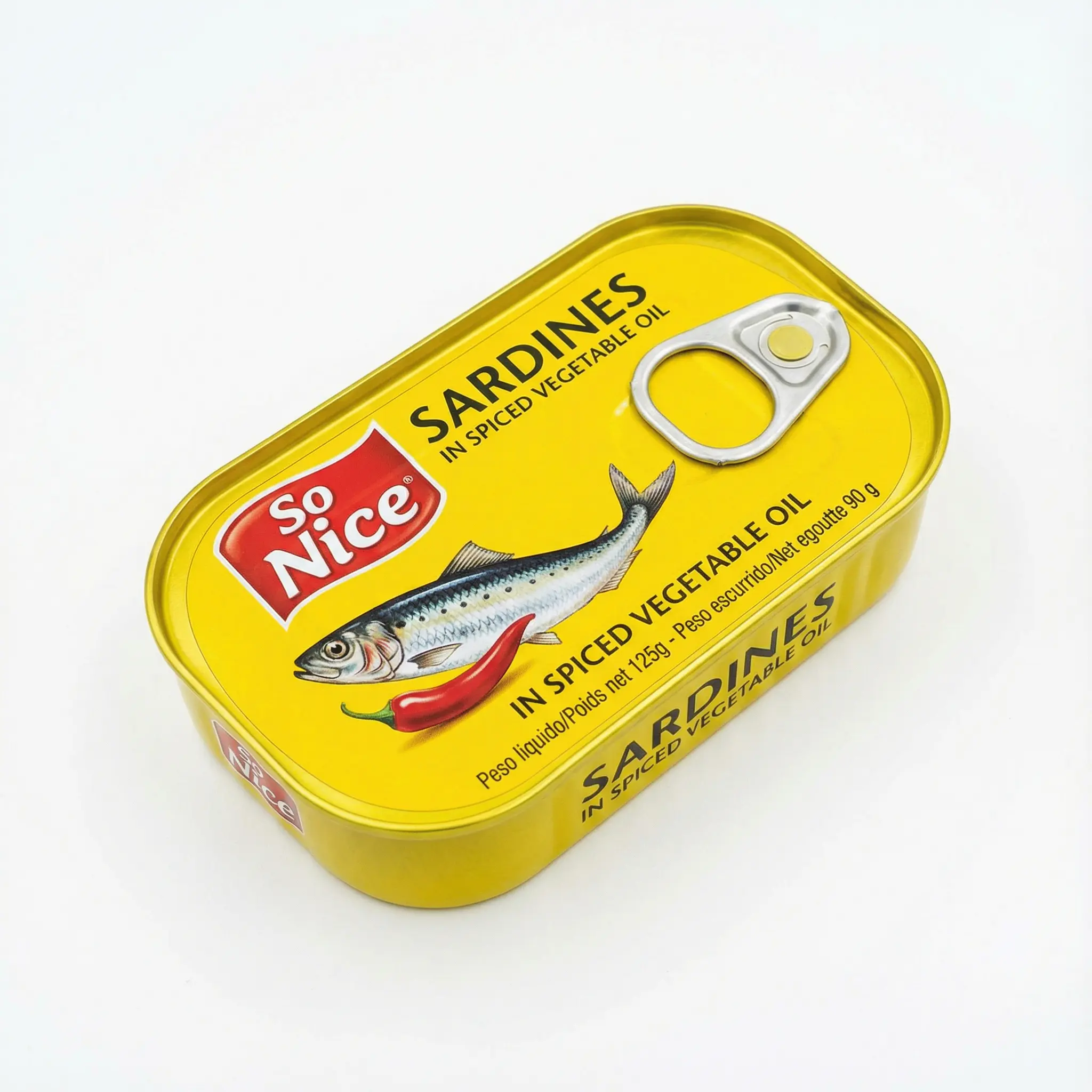 boite de sardine en huile pimentée vue de dessus